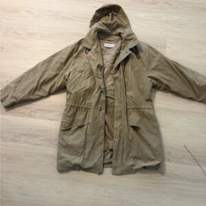 London Fog Tan Hooded Military Jacket